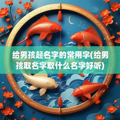 给男孩起名字的常用字(给男孩取名字取什么名字好听)