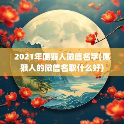 2025年属猴人微信名字(属猴人的微信名取什么好)