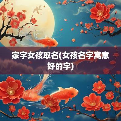 家字女孩取名(女孩名字寓意好的字)