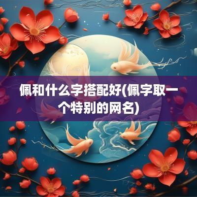 佩和什么字搭配好(佩字取一个特别的网名)