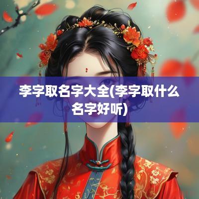 李字取名字大全(李字取什么名字好听)