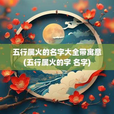 五行属火的名字大全带寓意(五行属火的字 名字)