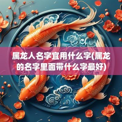 属龙人名字宜用什么字(属龙的名字里面带什么字最好)
