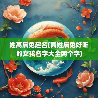 姓高属兔起名(高姓属兔好听的女孩名字大全两个字)