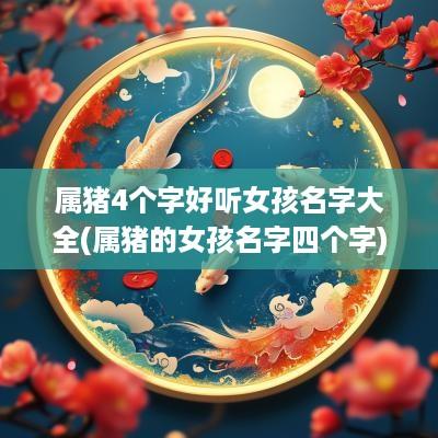 属猪4个字好听女孩名字大全(属猪的女孩名字四个字)