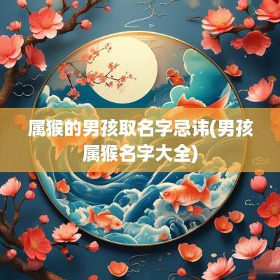属猴的男孩取名字忌讳(男孩属猴名字大全)