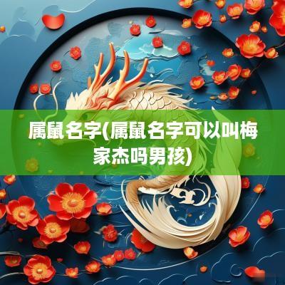 属鼠名字(属鼠名字可以叫梅家杰吗男孩)