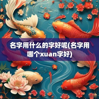 名字用什么的字好呢(名字用哪个xuan字好)