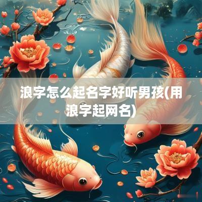浪字怎么起名字好听男孩(用浪字起网名)
