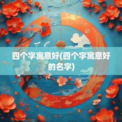四个字寓意好(四个字寓意好的名字)
