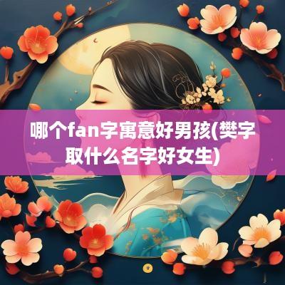 哪个fan字寓意好男孩(樊字取什么名字好女生)