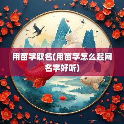 用苗字取名(用苗字怎么起网名字好听)