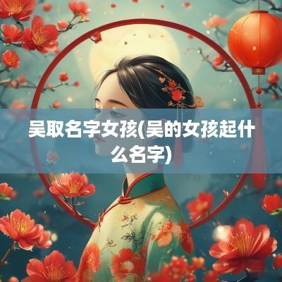 吴取名字女孩(吴的女孩起什么名字)