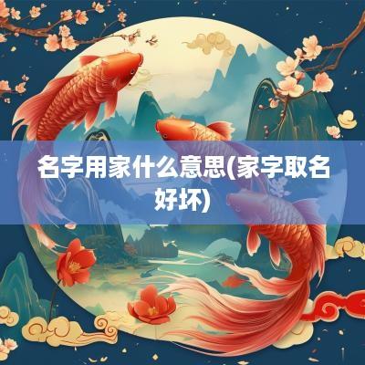 名字用家什么意思(家字取名好坏)