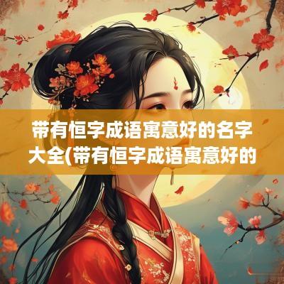 带有恒字成语寓意好的名字大全(带有恒字成语寓意好的名字)