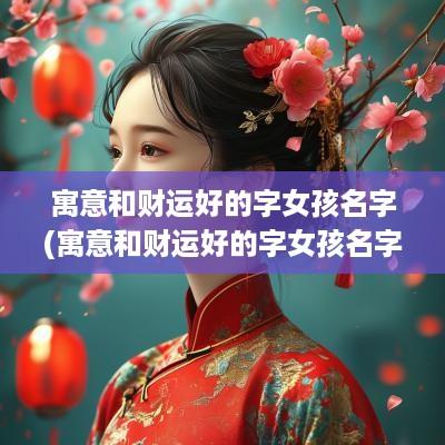 寓意和财运好的字女孩名字(寓意和财运好的字女孩名字大全)