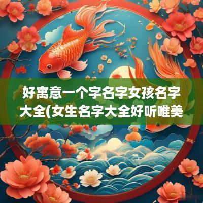 好寓意一个字名字女孩名字大全(女生名字大全好听唯美的 有寓意一个字)