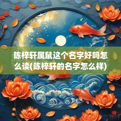 陈梓轩属鼠这个名字好吗怎么读(陈梓轩的名字怎么样)