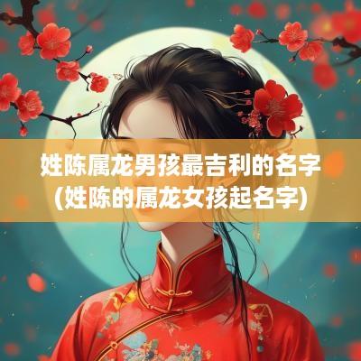 姓陈属龙男孩最吉利的名字(姓陈的属龙女孩起名字)