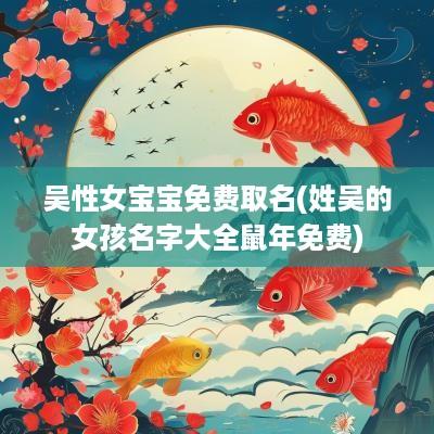 吴性女宝宝免费取名(姓吴的女孩名字大全蛇年免费)