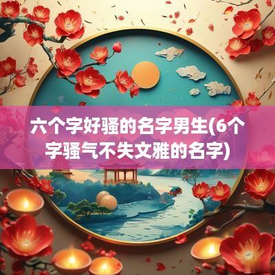 六个字好骚的名字男生(6个字骚气不失文雅的名字)