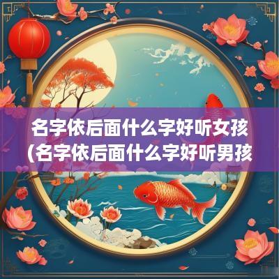 名字依后面什么字好听女孩(名字依后面什么字好听男孩)