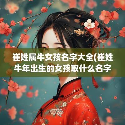 崔姓属牛女孩名字大全(崔姓蛇年出生的女孩取什么名字好)