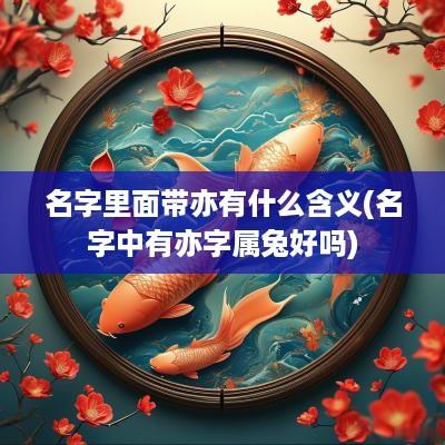 名字里面带亦有什么含义(名字中有亦字属兔好吗)