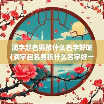 润字起名男孩什么名字好听(润字起名男孩什么名字好一点)