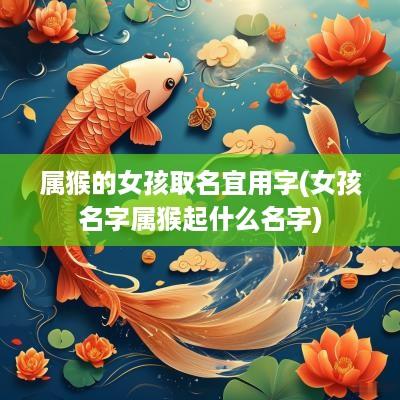 属猴的女孩取名宜用字(女孩名字属猴起什么名字)