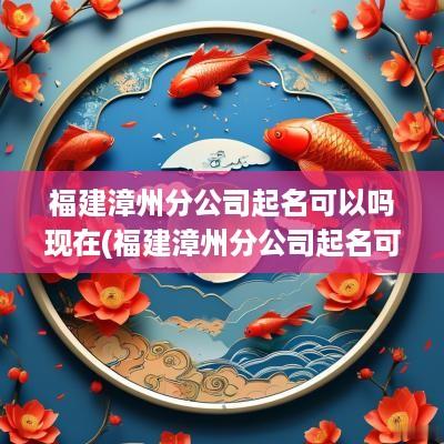 福建漳州分公司起名可以吗现在(福建漳州分公司起名可以吗多少钱)