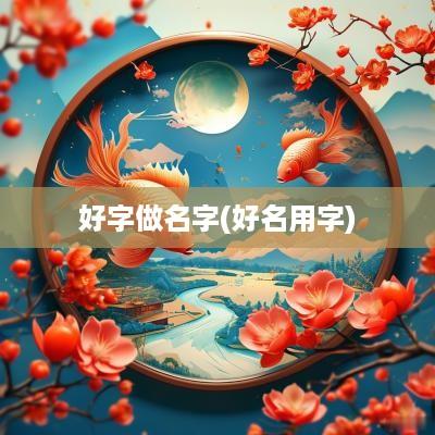 好字做名字(好名用字)