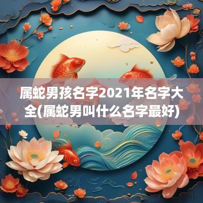 属蛇男孩名字2025年名字大全(属蛇男叫什么名字最好)
