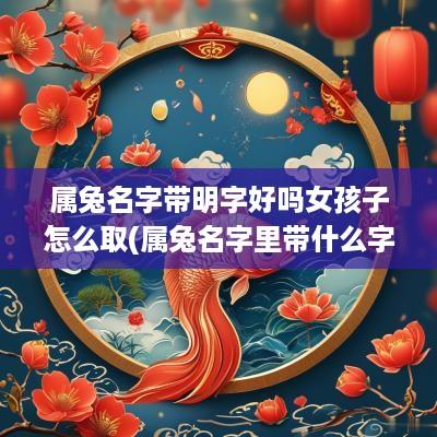 属兔名字带明字好吗女孩子怎么取(属兔名字里带什么字好)