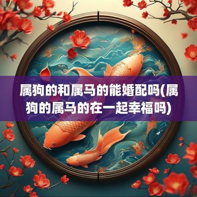 属狗的和属马的能婚配吗(属狗的属马的在一起幸福吗)