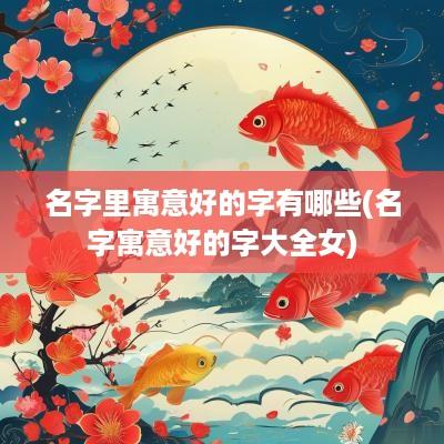 名字里寓意好的字有哪些(名字寓意好的字大全女)