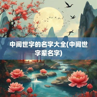 中间世字的名字大全(中间世字辈名字)