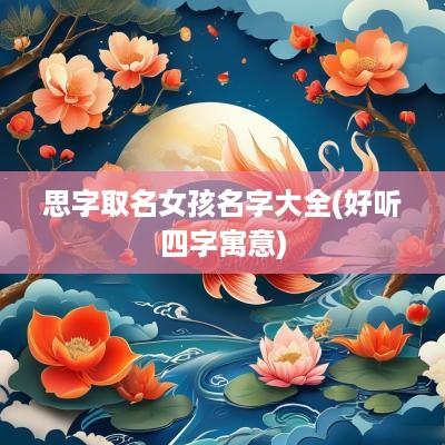 思字取名女孩名字大全(好听四字寓意)