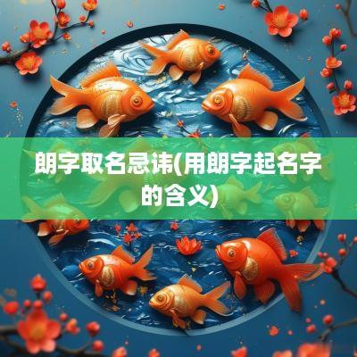 朗字取名忌讳(用朗字起名字的含义)