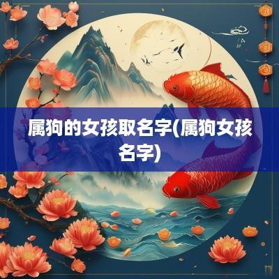 属狗的女孩取名字(属狗女孩名字)