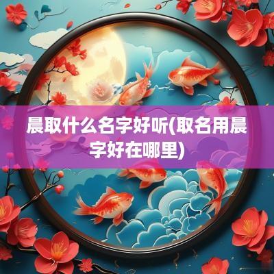 晨取什么名字好听(取名用晨字好在哪里)