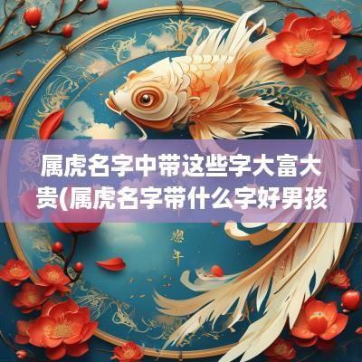 属虎名字中带这些字大富大贵(属虎名字带什么字好男孩子)