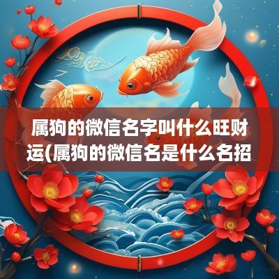 属狗的微信名字叫什么旺财运(属狗的微信名是什么名招财)