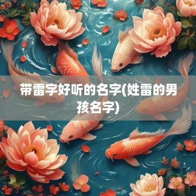 带雷字好听的名字(姓雷的男孩名字)