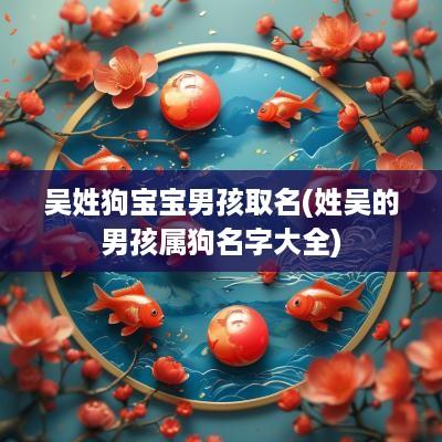 吴姓狗宝宝男孩取名(姓吴的男孩属狗名字大全)