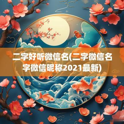 二字好听微信名(二字微信名字微信昵称2025最新)