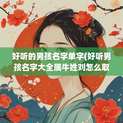 好听的男孩名字单字(好听男孩名字大全属牛姓刘怎么取)