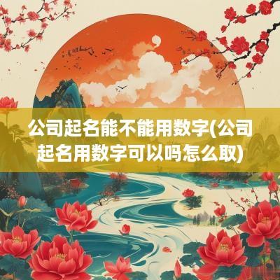 公司起名能不能用数字(公司起名用数字可以吗怎么取)