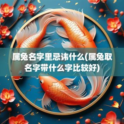 属兔名字里忌讳什么(属兔取名字带什么字比较好)