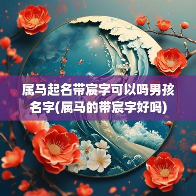属马起名带宸字可以吗男孩名字(属马的带宸字好吗)